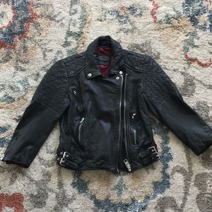 Leather jacket 3/4 length sleeves